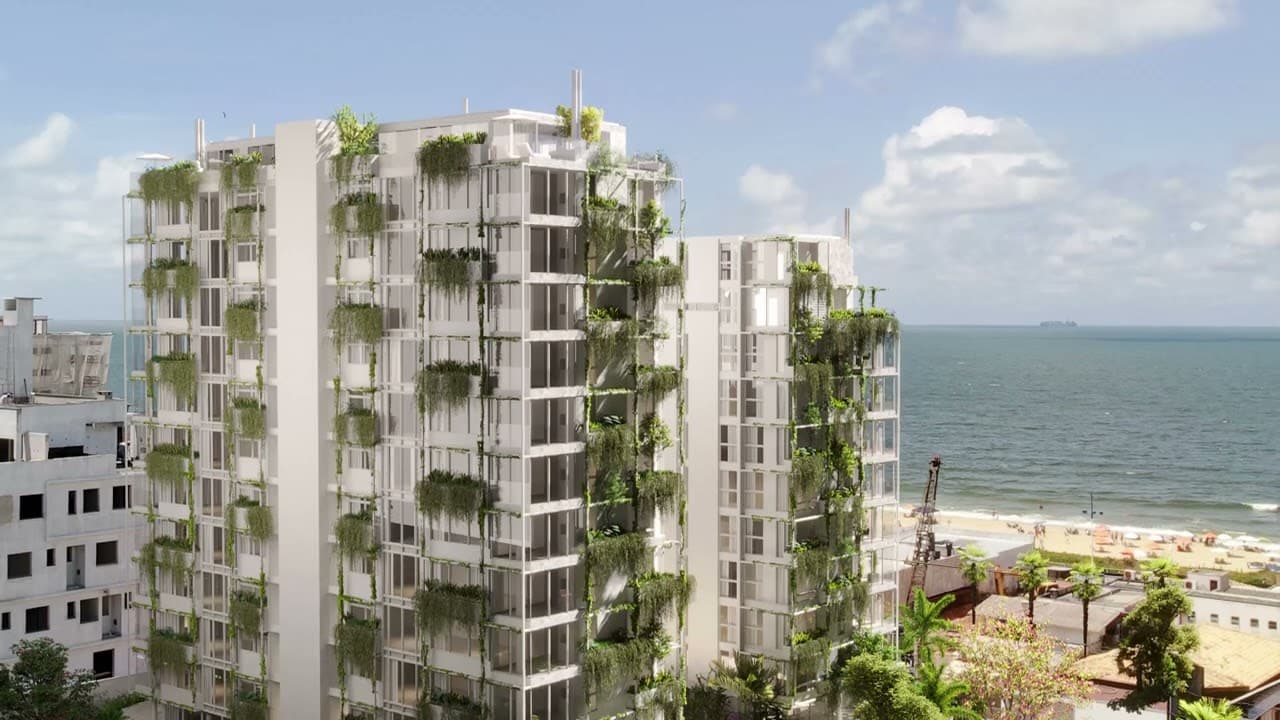 Arquitetura moderna com paisagismo